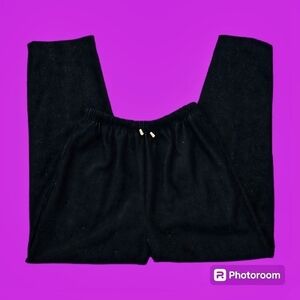 VTG BLAST 1990s Black Metallic Gold Drawstring Elastic High Waist Pants